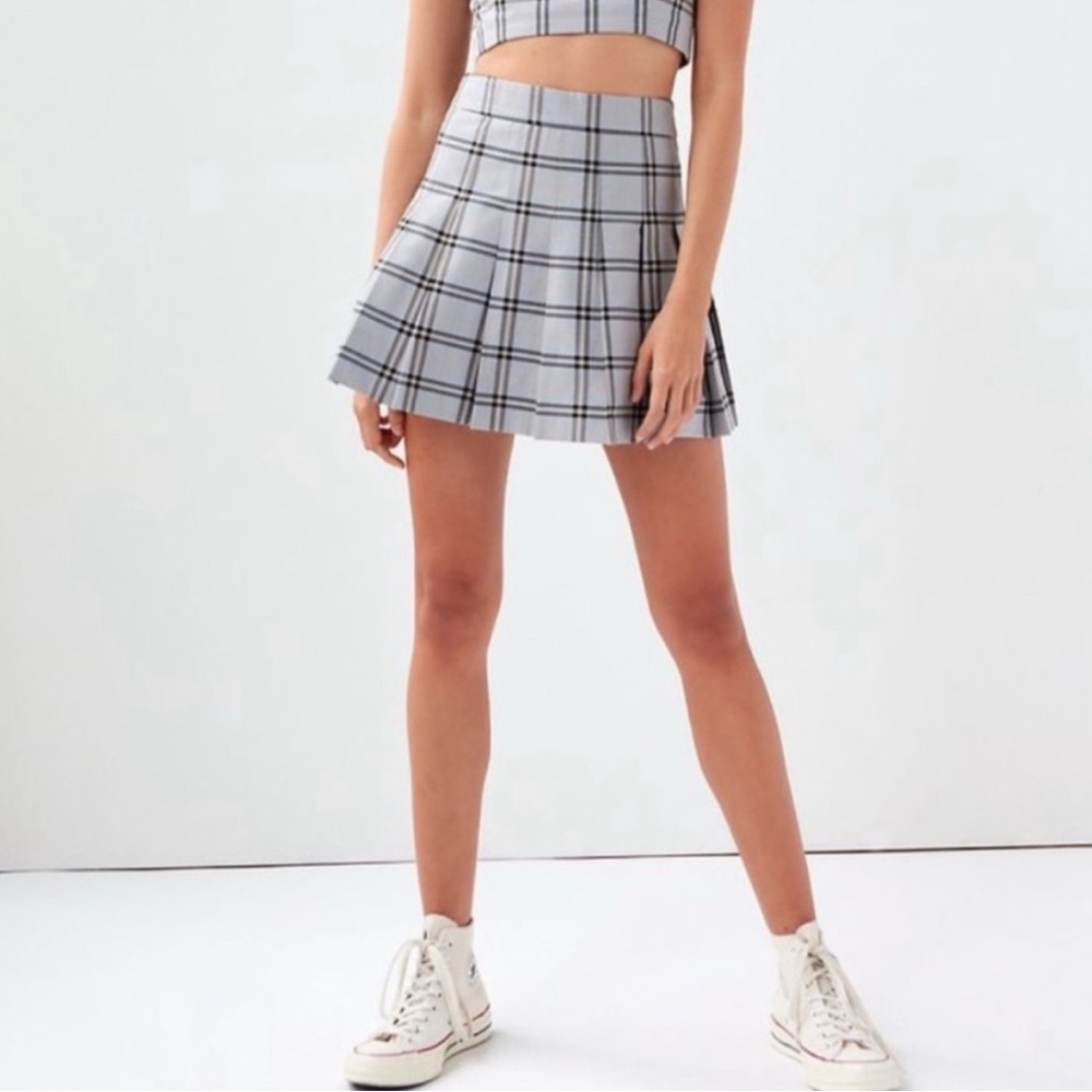Sunday Best Plaid Gray Skirt